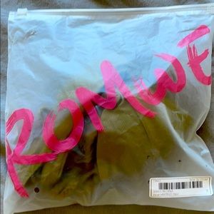 Solid triangle tie side bikini swimsuit